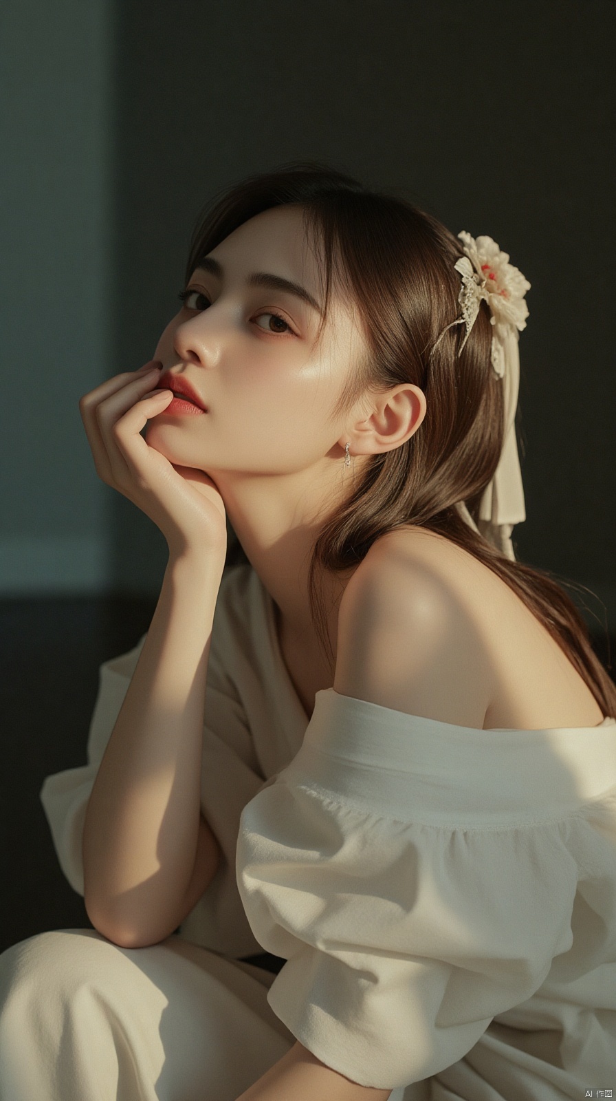 Cinematic, portrait, Kodak 5207 65mm flim, Shot by Arri Alexa 65 IMAX, Ultra photoreal, Insane Details, 32K, Realistic, --ar 3:4 --style raw --s 750 --v 6.0 --sref,1girl,