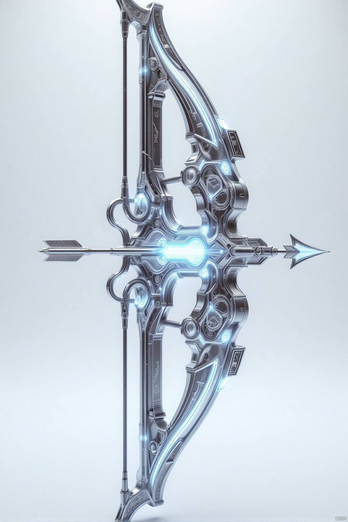 shenbing,(best quality,4k,8k,highres,masterpiece:1.2),ultra-detailed,(realistic,photorealistic,photo-realistic:1.37),a bow and arrow with magical rune symbols,mechanical gears,mech,metal texture,mechanical material,close-up shot,pure light reflection,clear details,delicate textures,symmetrical composition,soft lighting effects,static pose,simple background,white background,HDR,sharp focus,physically-based rendering,extreme detail description,professional,vivid colors,bokeh,metallic sheen,high contrast,smooth gradients,refined surfaces,detailed engraving,futuristic design,modern aesthetics,industrial style,clean lines,precise engineering,advanced technology,innovative materials,engineering marvel,mechanical art,mechanical precision,technological beauty,meticulous craftsmanship,industrial elegance