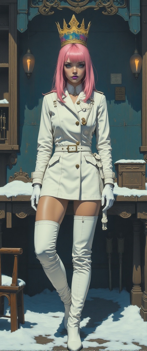 In a cinematica Female Lollipop-Land Queen,  Mature face,  tan skin on Tensor.Art