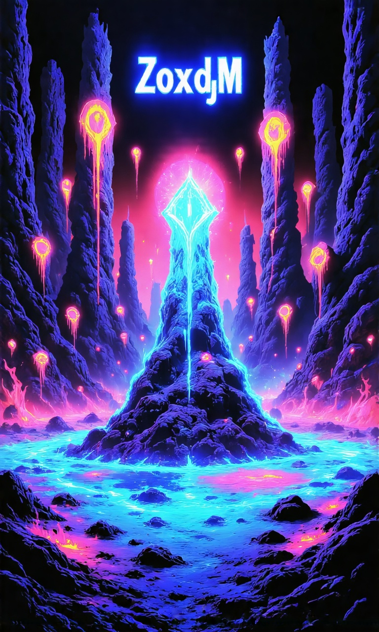 An album cover with the title "ZoxdjM" written in a bold,  white font. The background of the album cover is a vibrant oran...