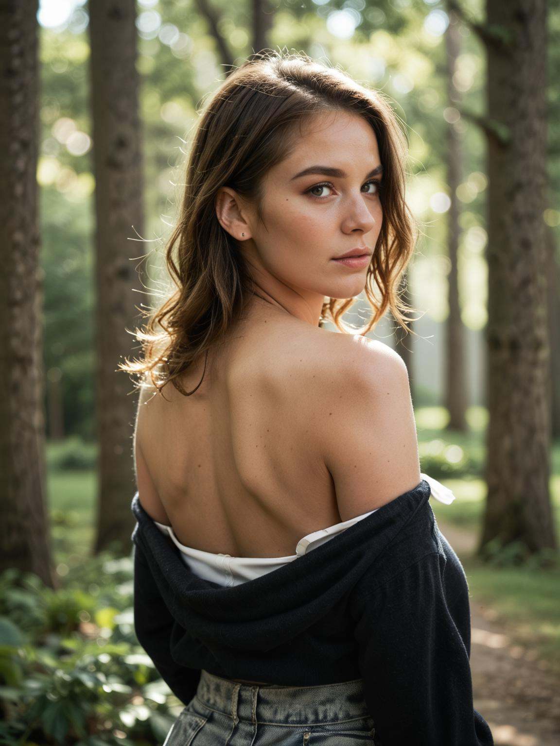 portrait photo of a woman,  dynamic light backlit,  light from behind on Tensor.Art