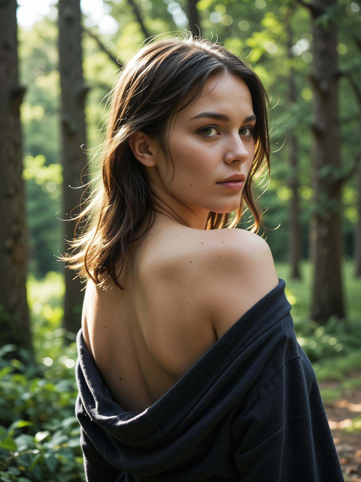 portrait photo of a woman,  dynamic light backlit,  light from behind on Tensor.Art