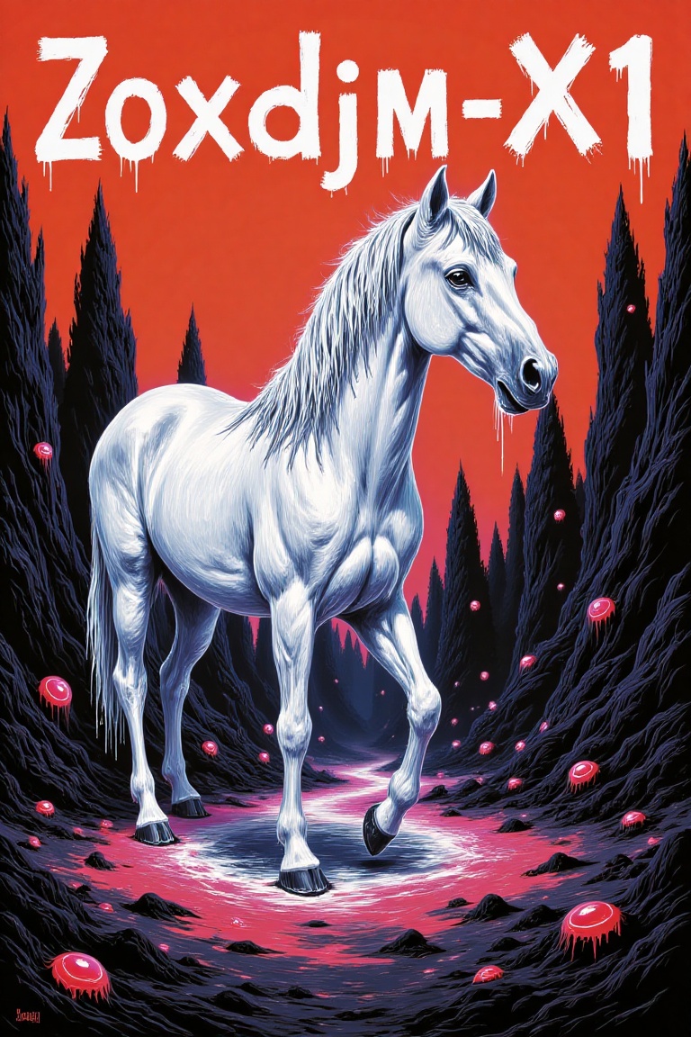 An album cover with the title "ZoxdjM-X1" written in a bold,  white font. The background of the album cover is a vibrant o...
