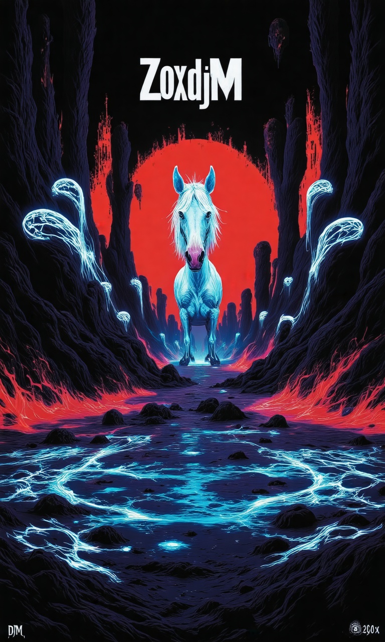 An album cover with the title "ZoxdjM-X1" written in a bold,  white font. The background of the album cover is a vibrant o...