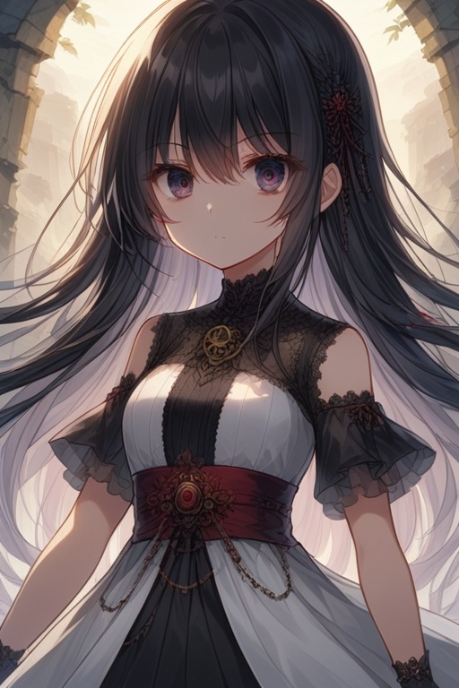 Anime girl,  long hair,  black eyes on Tensor.Art