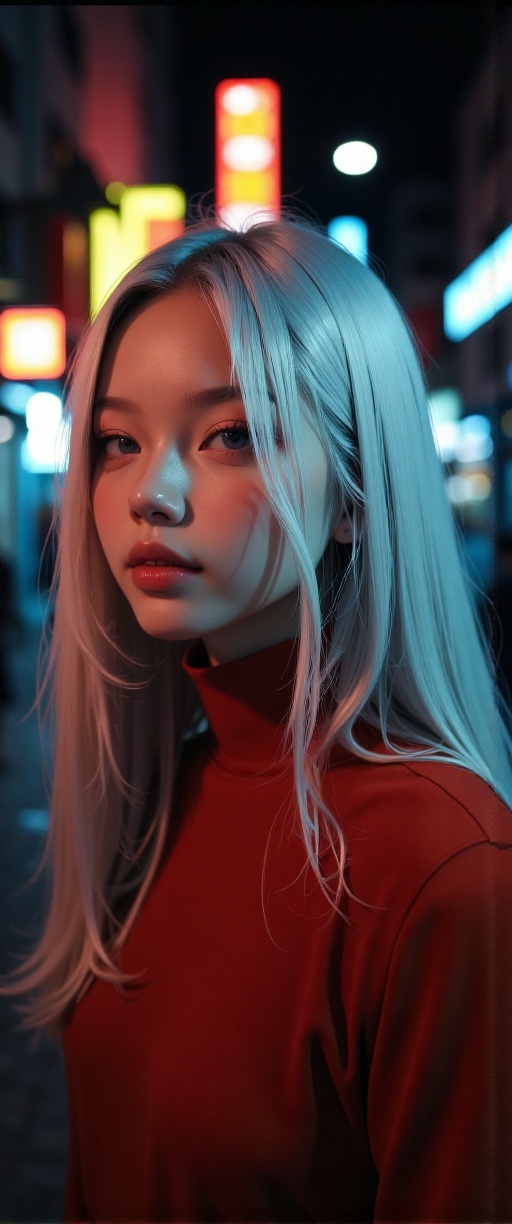 photograph,  As the sun begins to set,  with long platinum hair and piercing lavender colored eyes wanders through a dark...