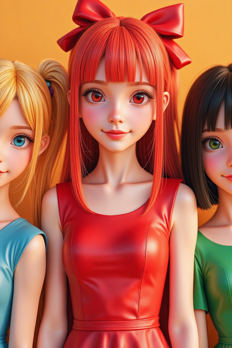 hyper realistic,  3girls,  inspired by the Powerpuff girls on Tensor.Art