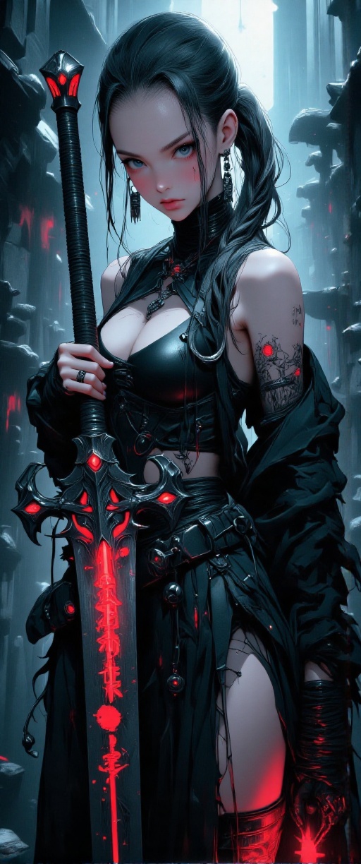 cinematic photo . Create a hyper-realistic depiction of a female night elf from world of warcraft. The night elf is a deat...