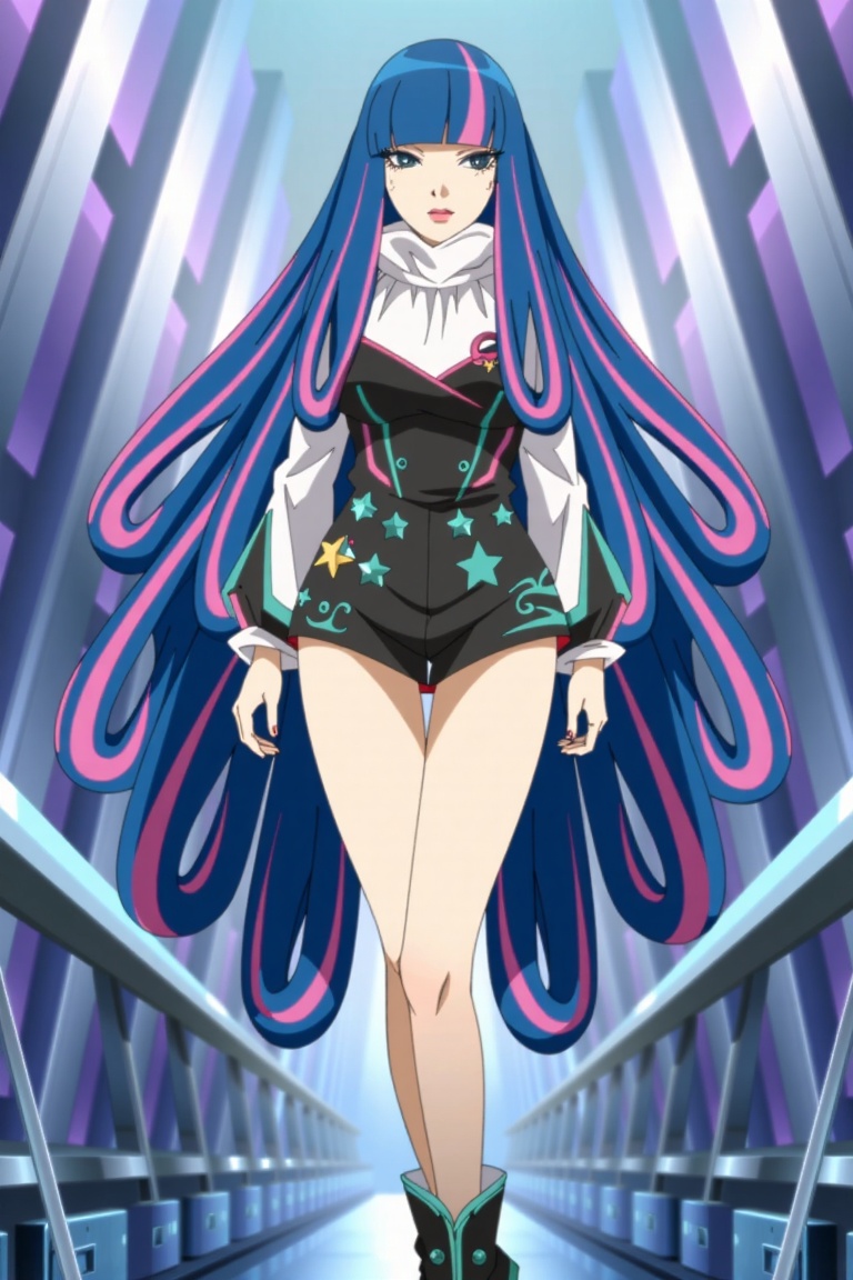 A stunning anime-style full-body portrait of Eida,  featuring her signature two-tone,  very long on Tensor.Art
