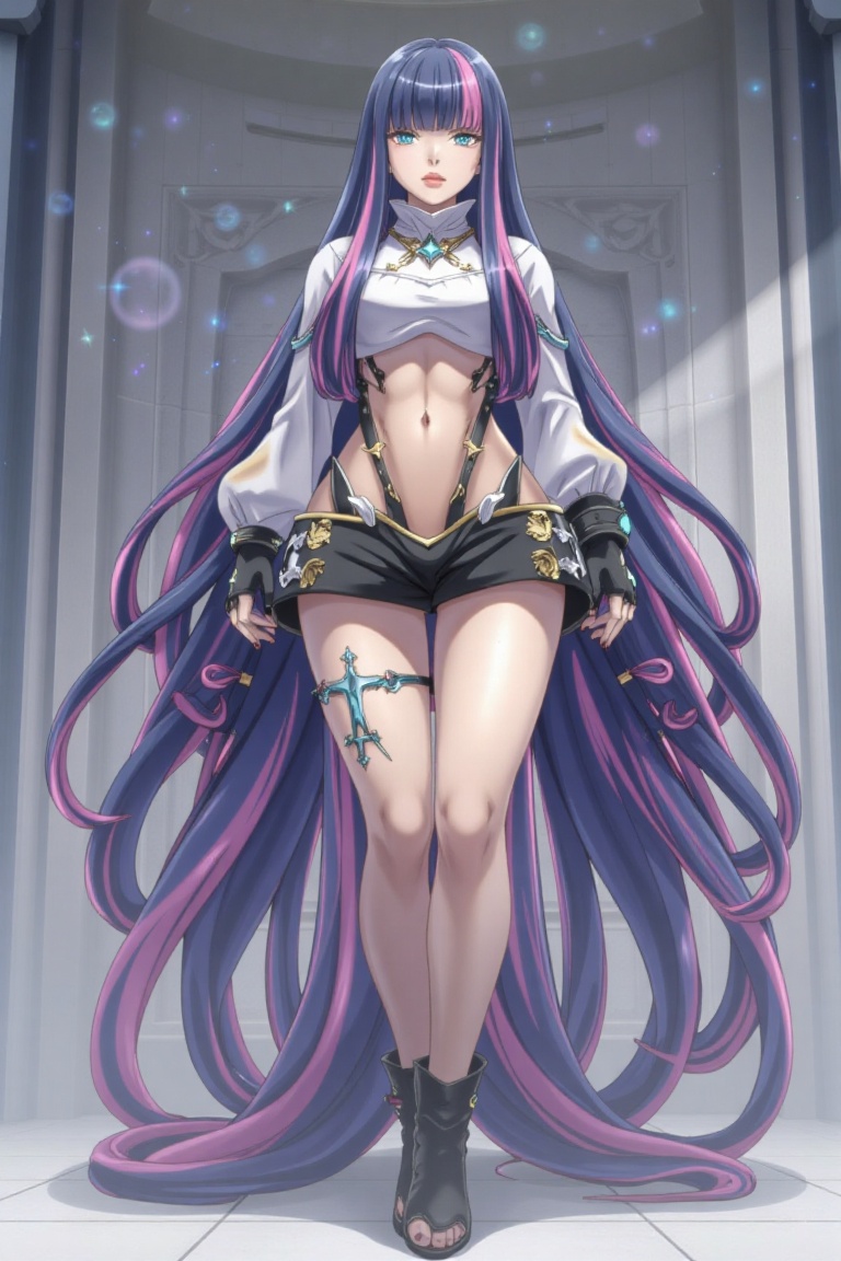 A stunning anime-style full-body portrait of Eida,  featuring her signature two-tone,  very long on Tensor.Art