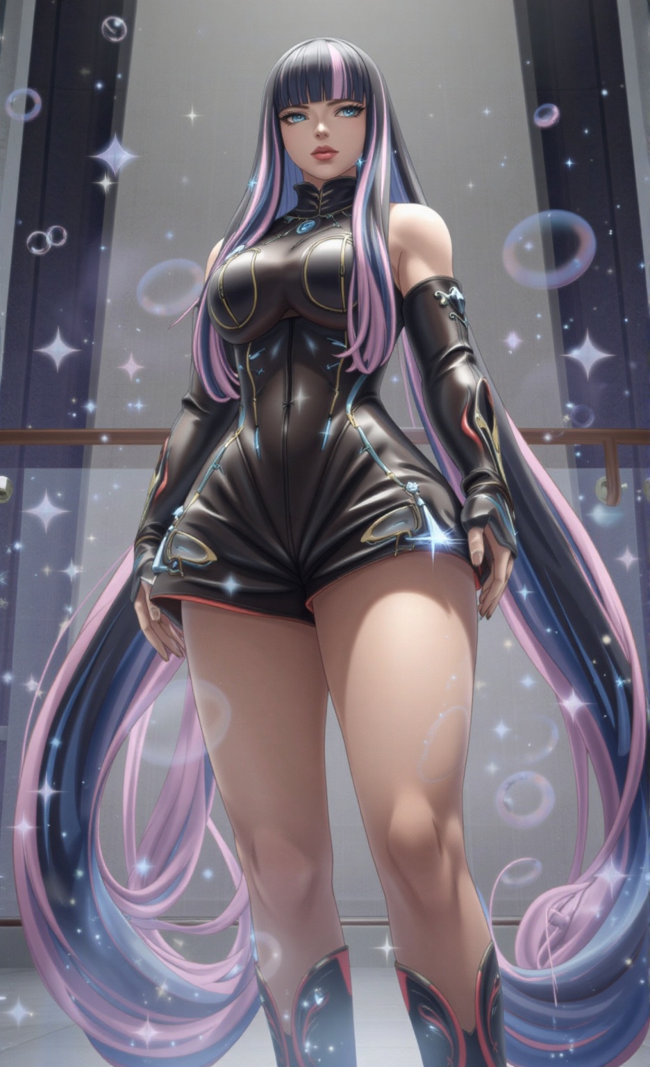 A stunning realistic full-body portrait of Eida,  featuring her signature two-tone,  very long on Tensor.Art