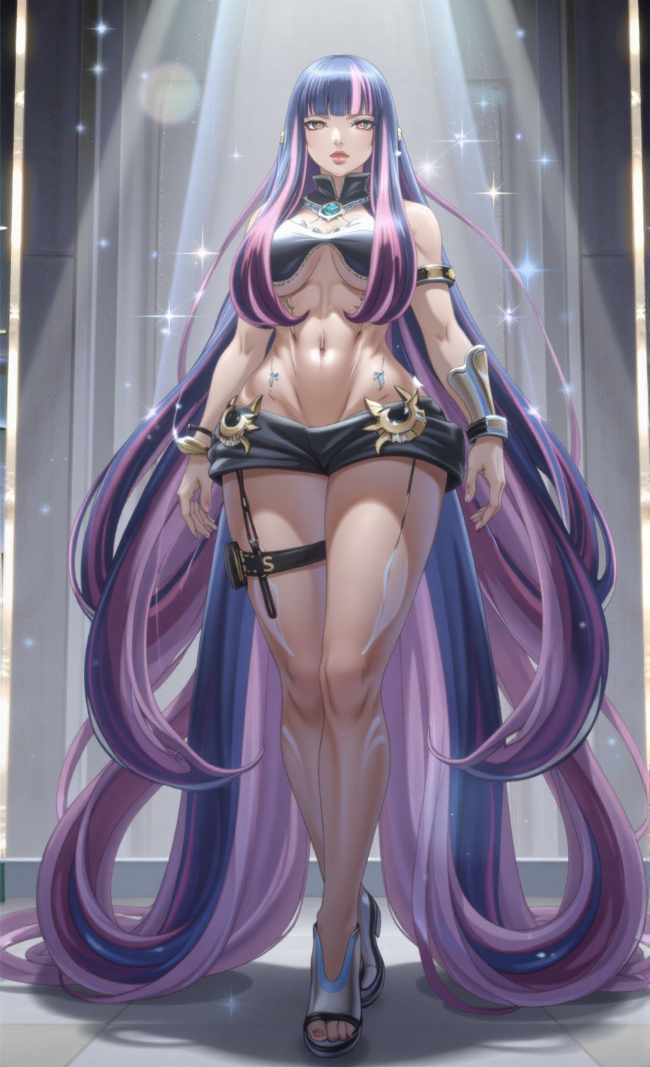 A stunning realistic full-body portrait of Eida,  featuring her signature two-tone,  very long on Tensor.Art