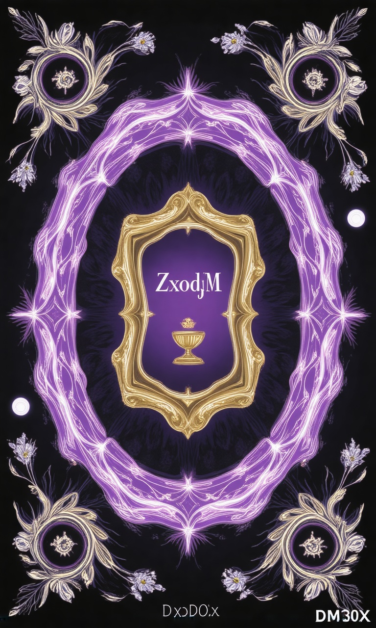 A detailed detailed illustration of a golden cup with the words "ZxodjM" written in gold in the center of the image. The b...