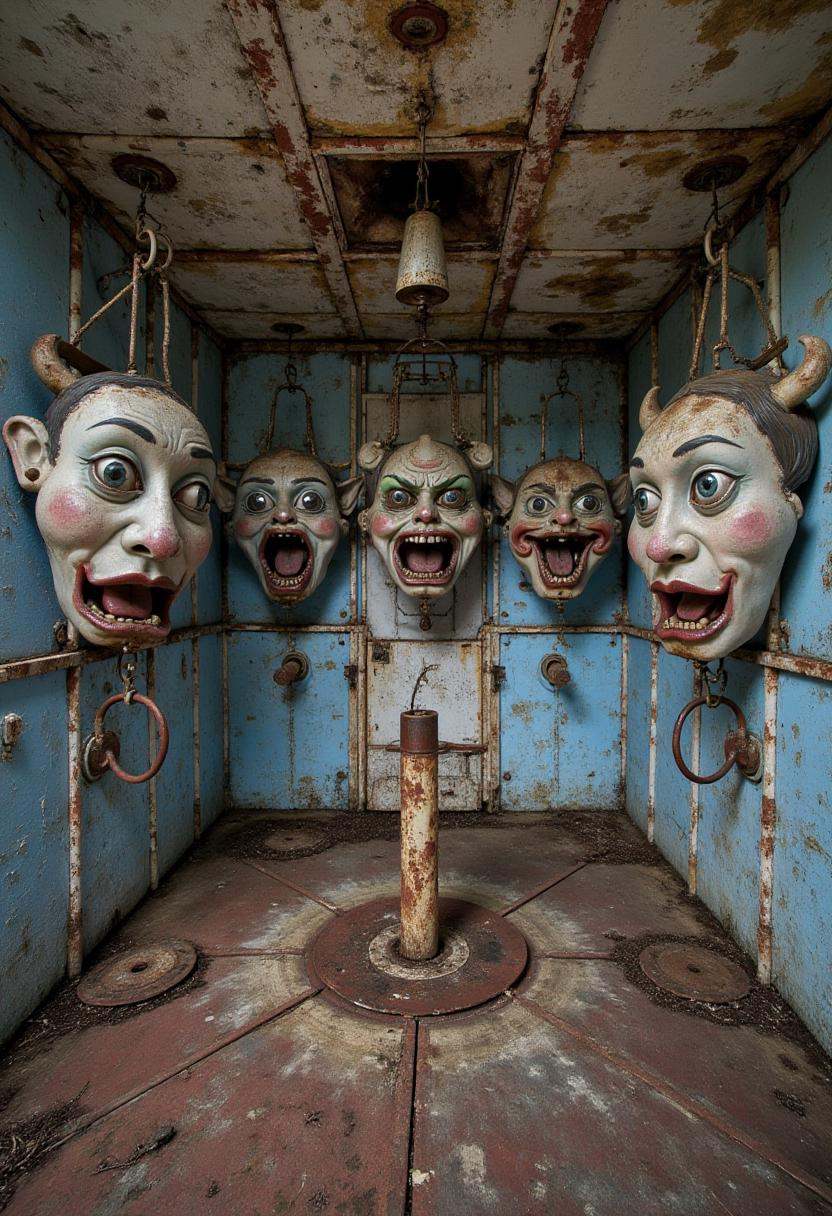 abndnd_plcs_prks,  An abandoned funfair’s shooting gallery,  the targets rusted and hanging by threads. The once-cheerful...