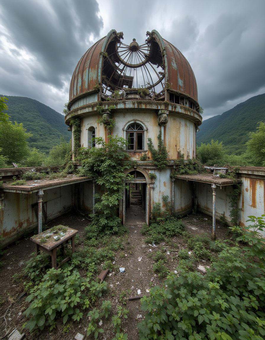 abndnd_plcs_rclmd,  ,  A desolate observatory at the top of a mountain on Tensor.Art