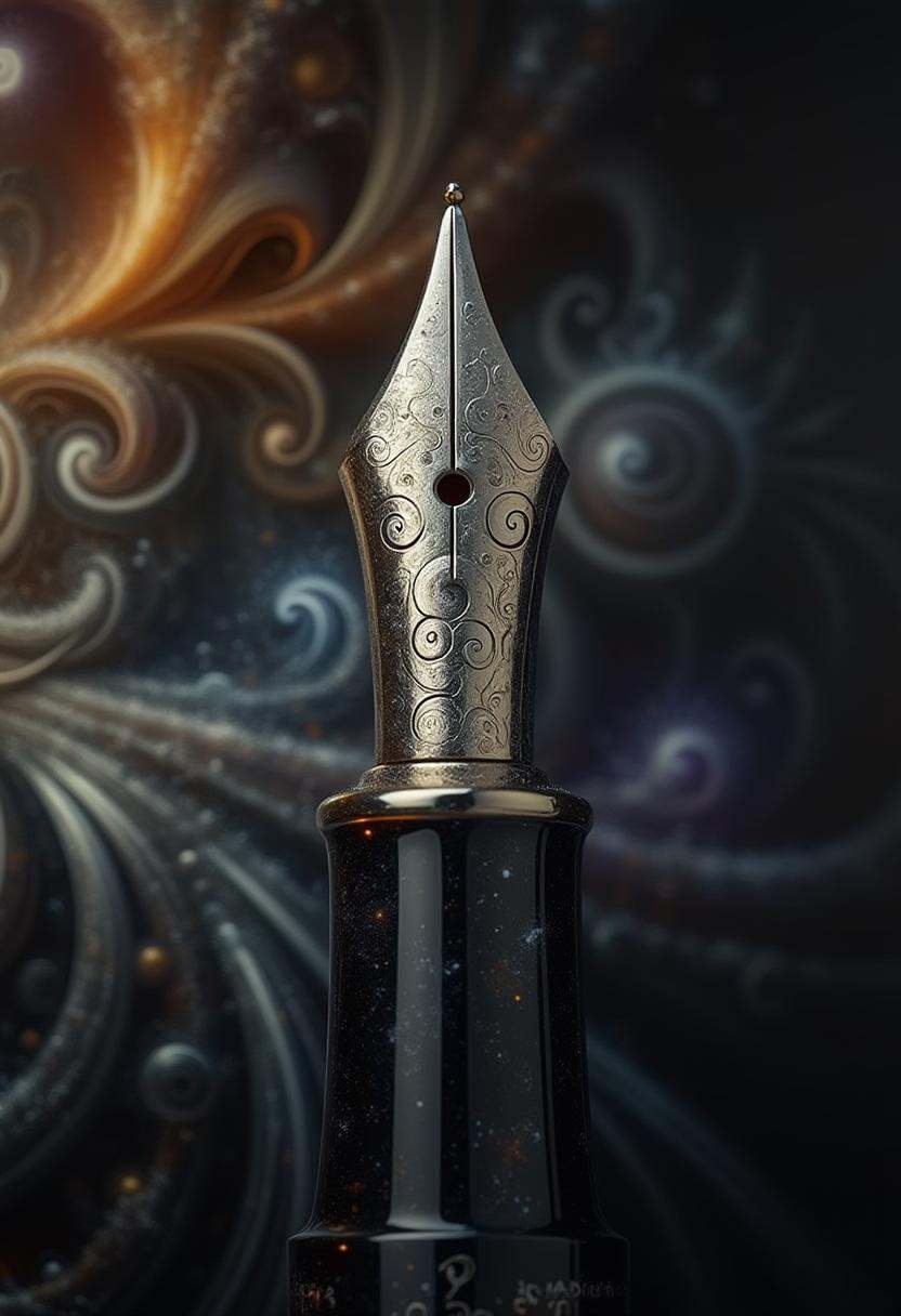 Fountain pen with a silver nib,  ,  difrctlchs on Tensor.Art