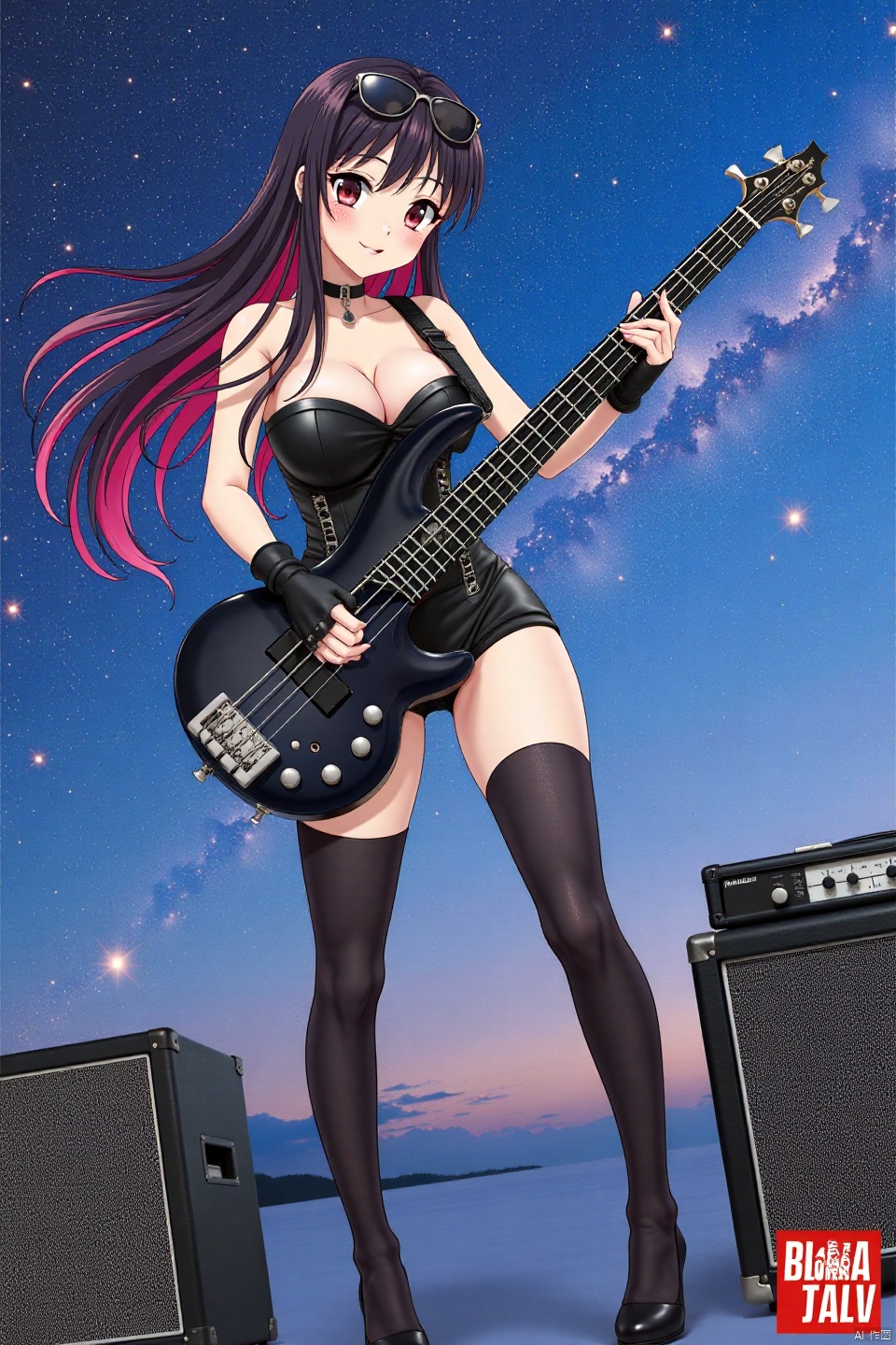 A breathtaking flat-colored anime screencap showcases in a captivating big-breasted woman,  embodying the harmonious blend...
