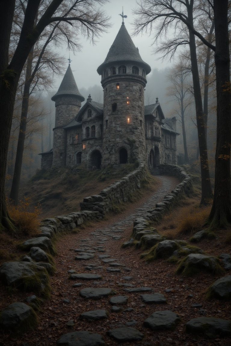 secretlab,  hyper-realistic,  misty Serbian fortress on a hill on Tensor.Art