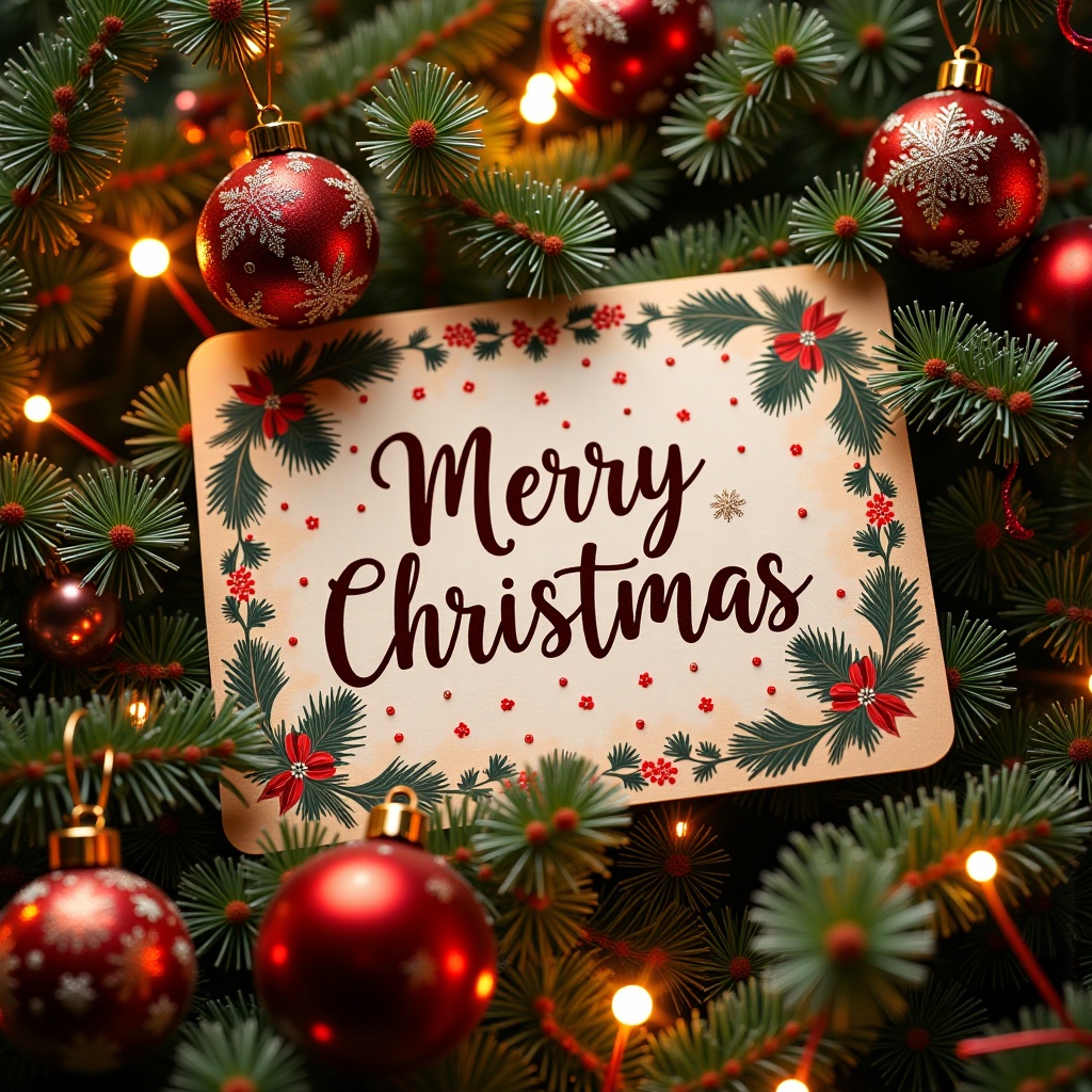christmas card post,  with the "Merry Christmas" on Tensor.Art
