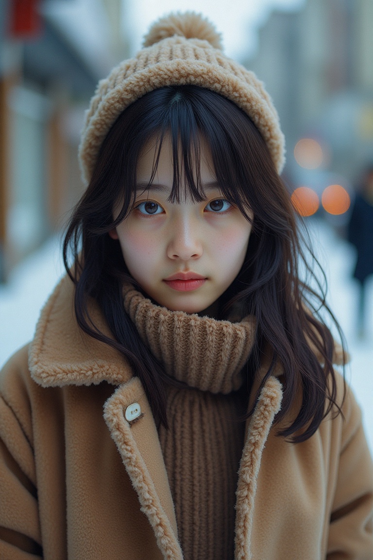 asian girl,  1girl,  winter fashion ootd on Tensor.Art
