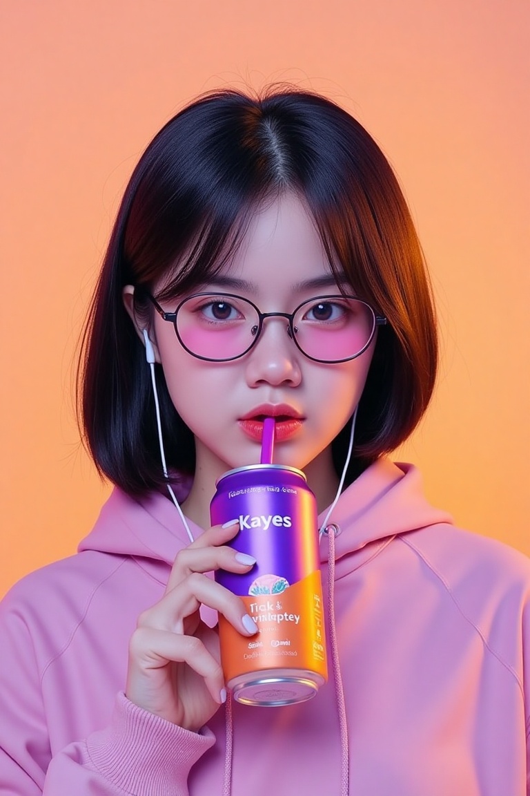 A 3D cartoon animated drawing in a simple oil purple and orange colored painting style,  featuring a minimalist manga aest...