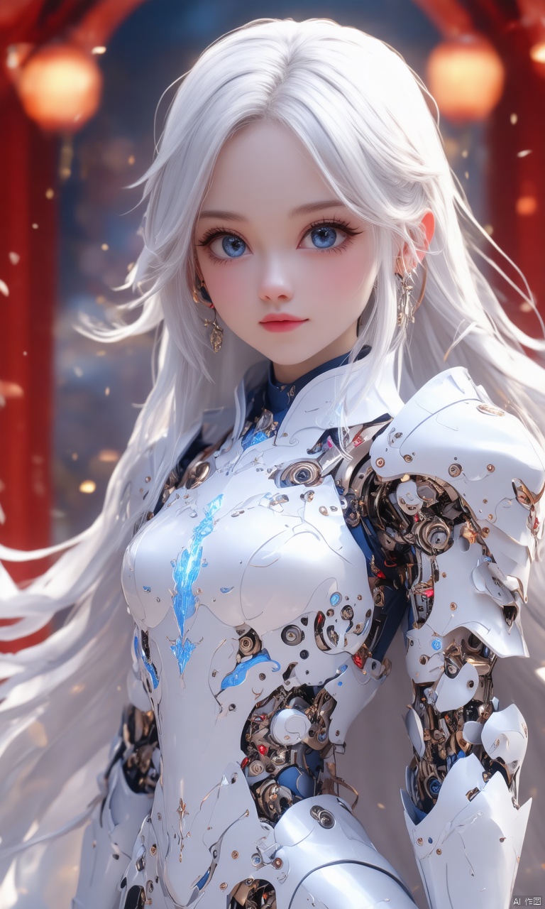 professional 3d model,anime artwork pixar,3d style,good shine,OC rendering,highly detailed,volumetric,dramatic lighting,

front_view,(1girl,looking at viewer),long white hair,mechanical white armor,intricate armor,delicate blue filigree,intricate filigree,red metalic parts,detailed part,dynamic pose,

beautiful colorful background,very beautiful,masterpiece,best quality,super detail,anime style,key visual,vibrant,studio anime