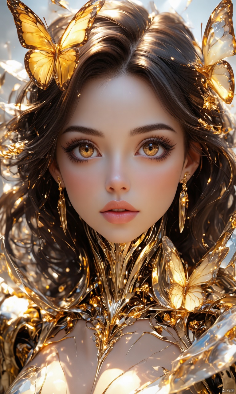 professional 3d model,anime artwork pixar,3d style,good shine,OC rendering,highly detailed,volumetric,dramatic lighting,

8k portrait of beautiful cyborg with brown hair,intricate,elegant,highly detailed,majestic,surreal painting gold butterfly filigree,broken glass,(masterpiece,sidelighting,finely detailed beautiful eyes: 1.2),hdr,

beautiful colorful background,very beautiful,masterpiece,best quality,super detail,anime style,key visual,vibrant,studio anime