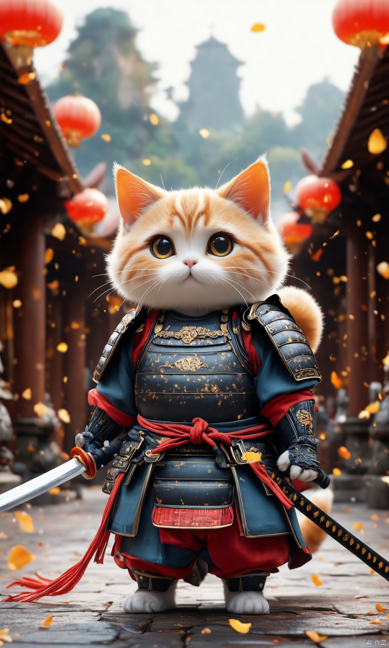 professional 3d model,anime artwork pixar,3d style,good shine,OC rendering,highly detailed,volumetric,dramatic lighting,

An ancient anthropomorphic cat samurai using an ancient samurai armor,photography,beautiful,bokeh temple background,colorful,masterpieces,top quality,best quality,official art,

beautiful colorful background,very beautiful,masterpiece,best quality,super detail,anime style,key visual,vibrant,studio anime