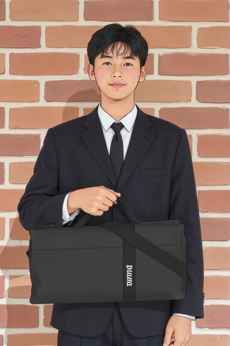 holding_duma_bag,  a minimalist illustration style of fashionable suit man,  h4f1z on Tensor.Art