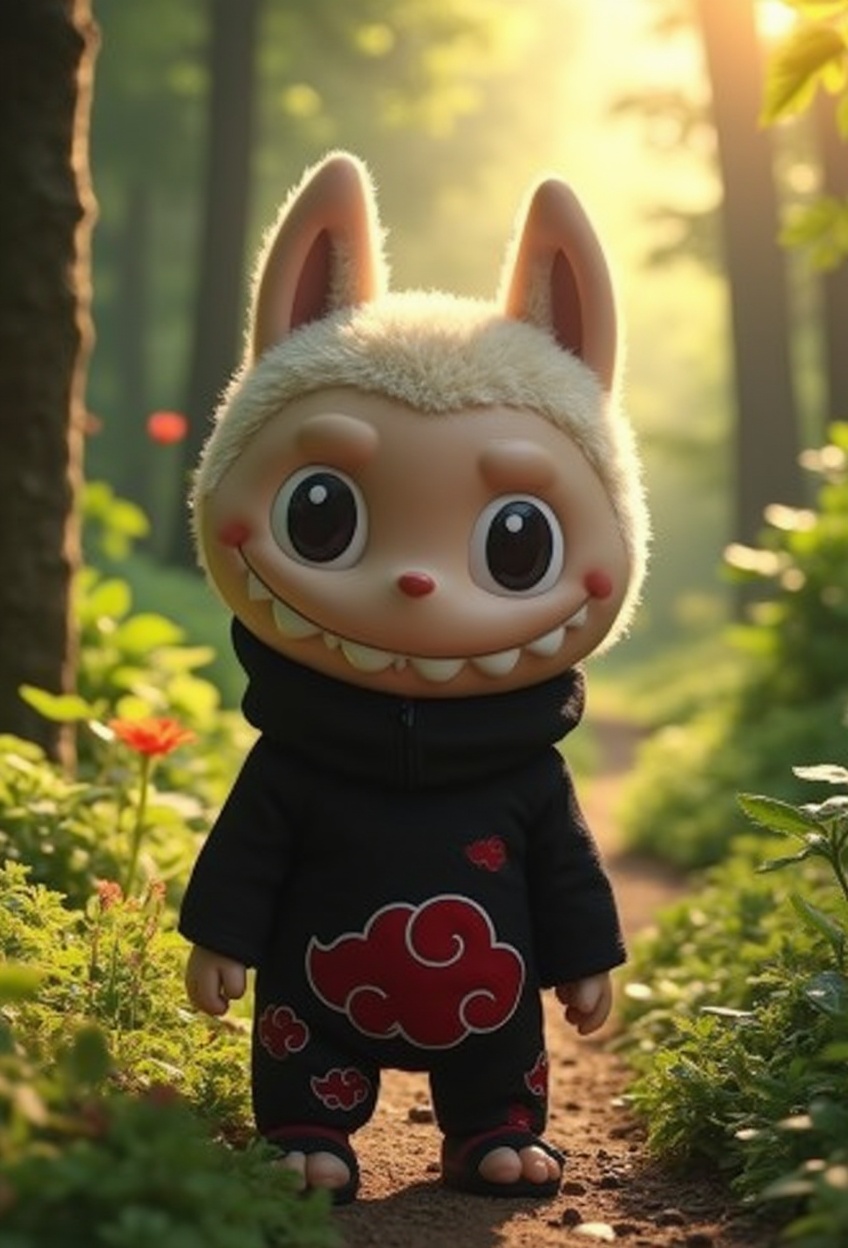 Full length realistic,  a cute labubuFYPmonster,  grin smilng on Tensor.Art