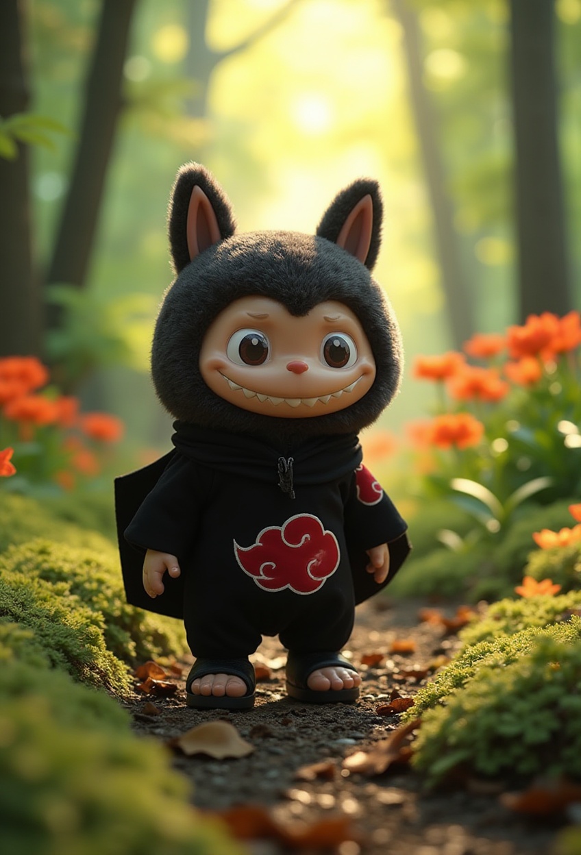 Full length realistic,  a cute labubuFYPmonster,  grin smilng on Tensor.Art