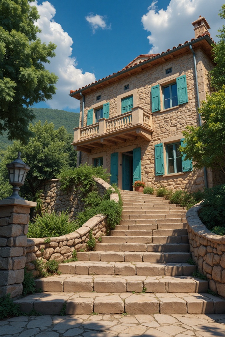 A Ultra realistic,  a stunningly a painting of a house on a hill,  a photorealistic painting on Tensor.Art