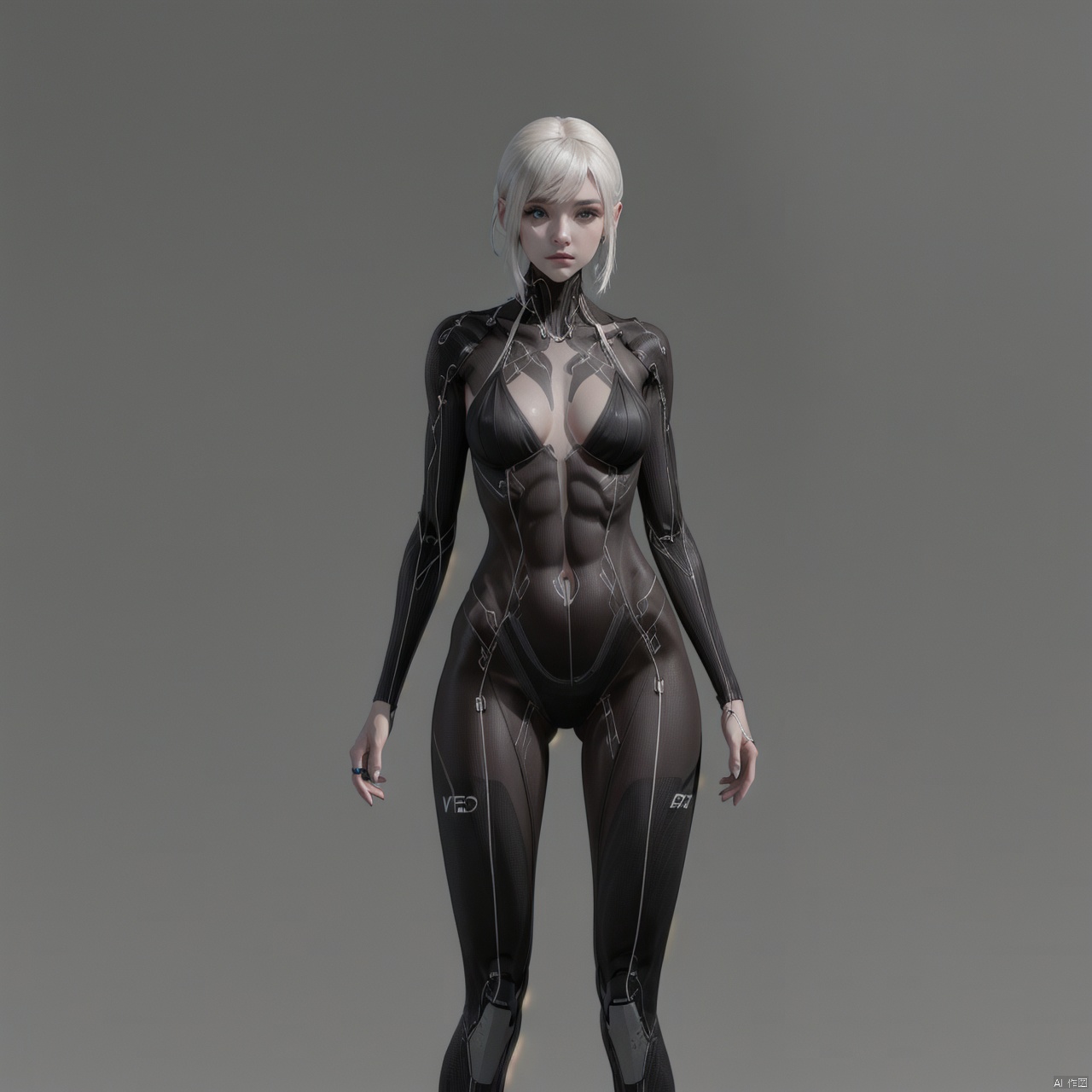 A girl,  cool,  Cyberpunk human body illustration by 宝拉熊 on Tensor.Art