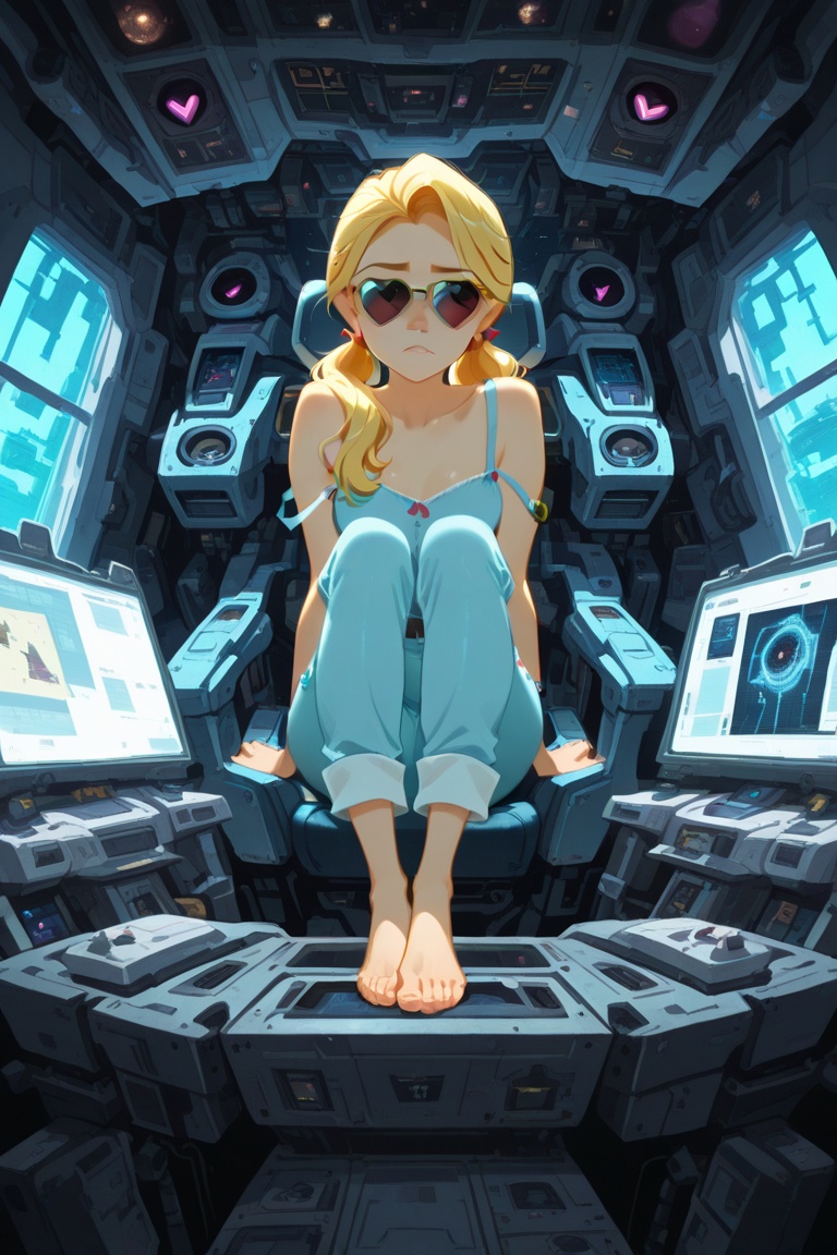 1girl,  spaceship cockpit,  machinery on Tensor.Art