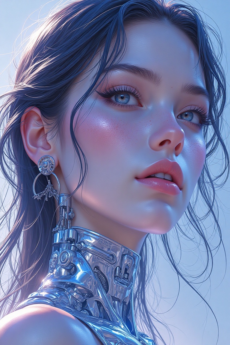 beautiful,  young woman,  cybernetic on Tensor.Art