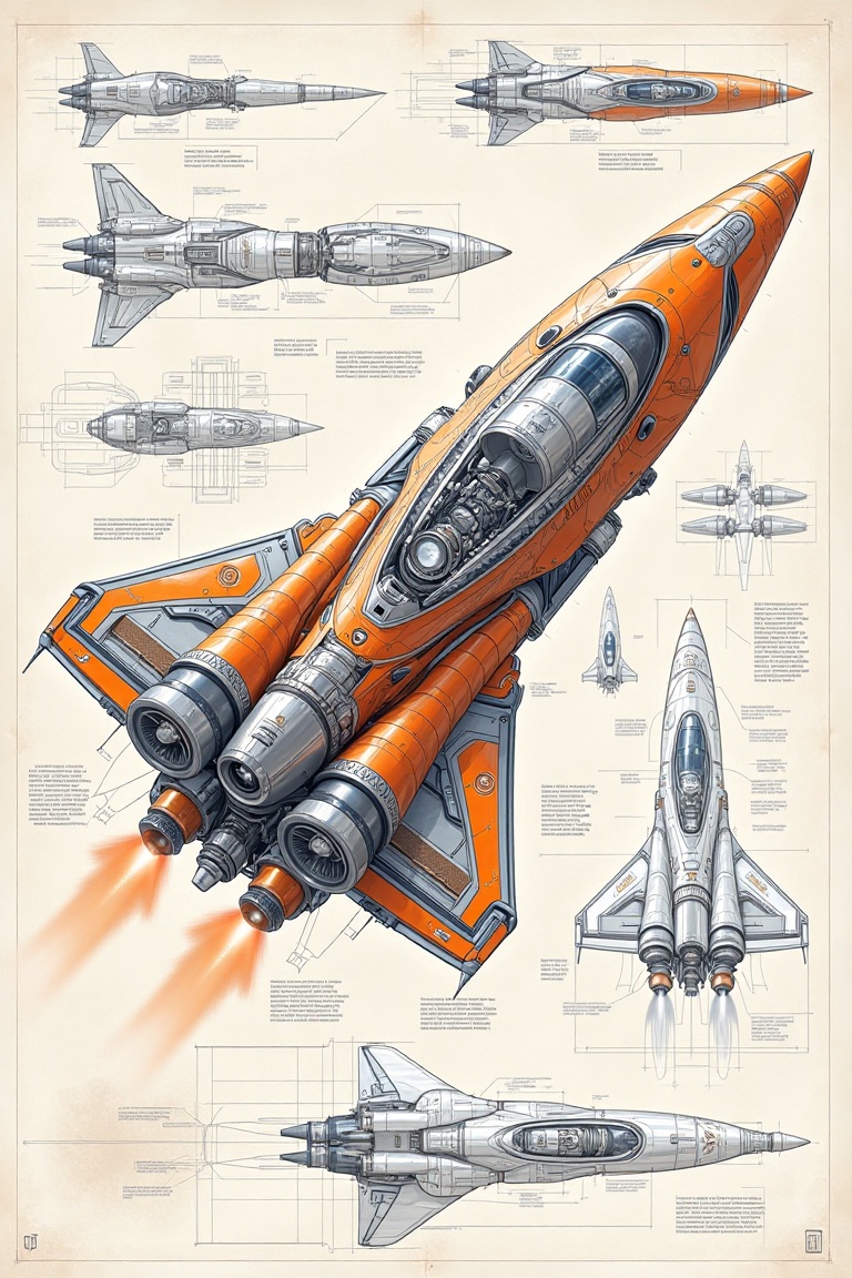 Produce a detailed technical illustration of a spacecraft,  showcasing a cutaway design that reveals its internal structur...