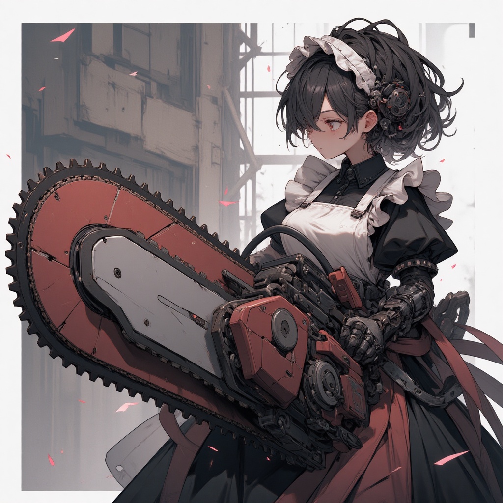 chainsaw,  1girl,  apron on Tensor.Art