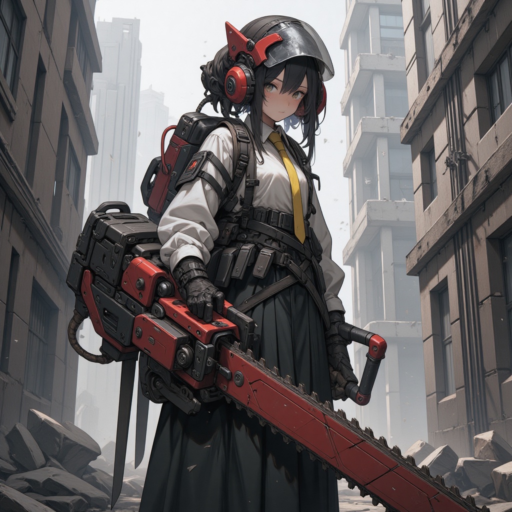 chainsaw,  1girl,  school uniform on Tensor.Art