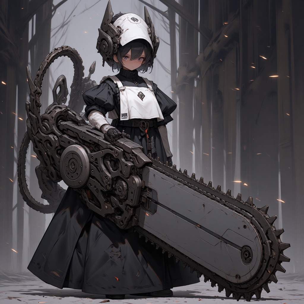 chainsaw,  1girl,  apron on Tensor.Art
