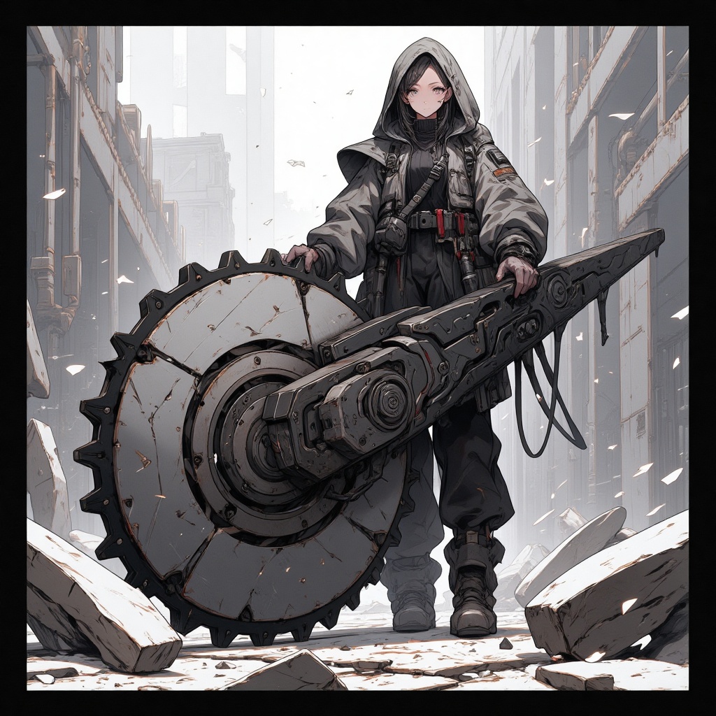 circularsaw,  1girl,  ruins on Tensor.Art