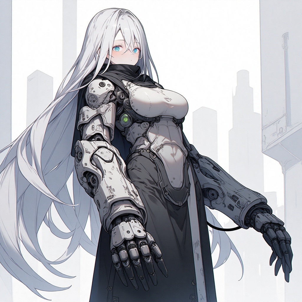 mechanical arms,  1girl,  long hair on Tensor.Art