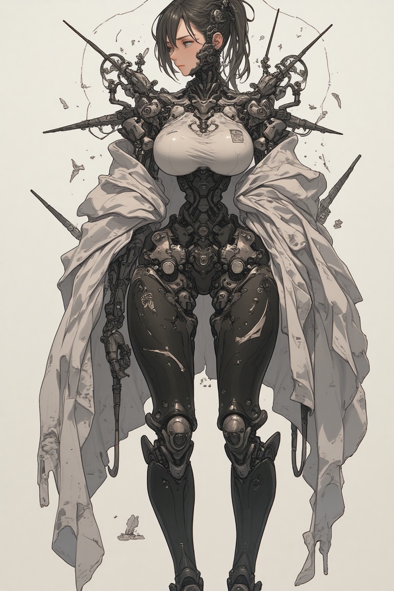 Cyborg girl,  broken mechanical parts,  damaged body on Tensor.Art