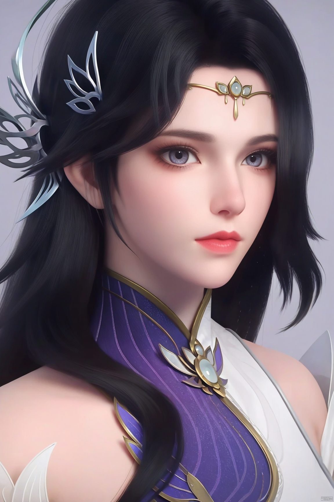 parametersscore_9,score_8_up,score_7_up,source_anime,
1girl, solo, long hair, looking at viewer, black hair, hair ornament, dress, bare shoulders, upper body, shiny, expressionless,
highly detailed,ultra-high resolution,32K UHD,sharp focus,best-quality,masterpiece,