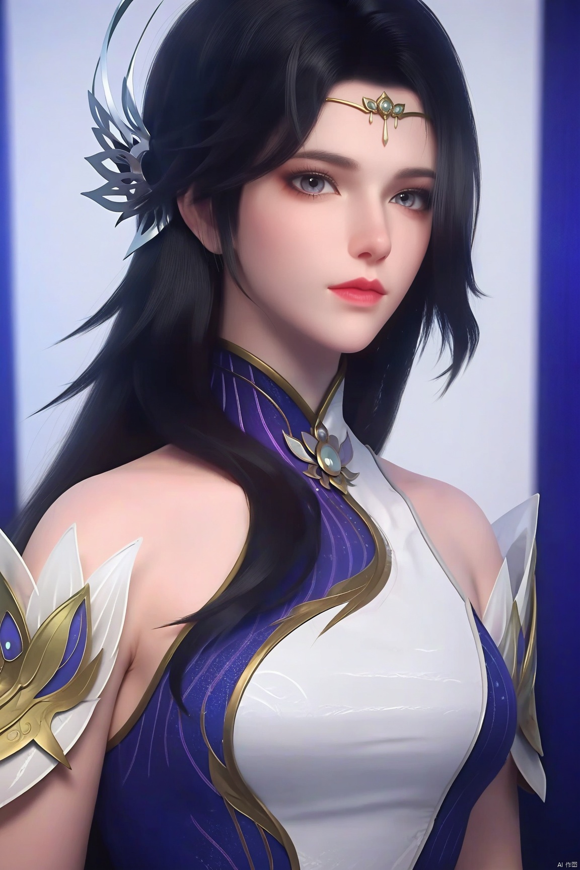 parametersscore_9,score_8_up,score_7_up,source_anime,
1girl, solo, long hair, looking at viewer, black hair, hair ornament, dress, bare shoulders, upper body, shiny, expressionless,
highly detailed,ultra-high resolution,32K UHD,sharp focus,best-quality,masterpiece,