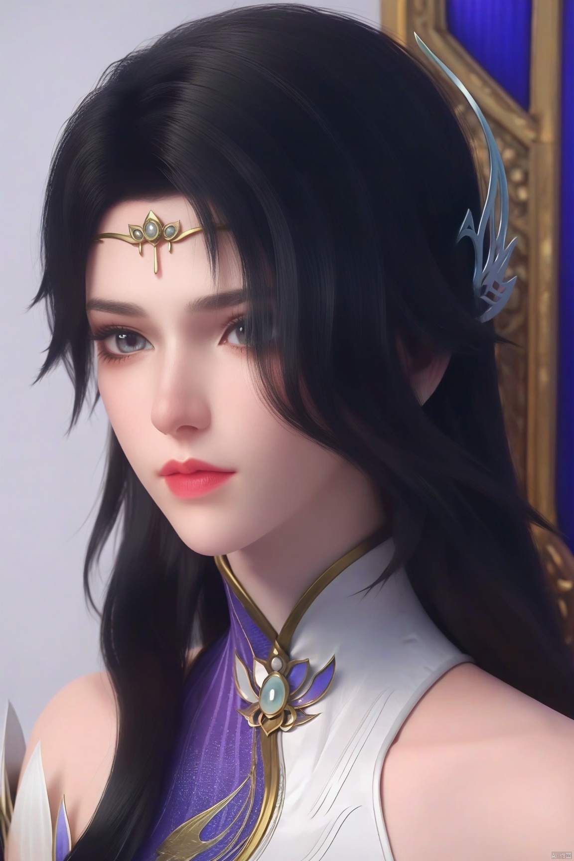 parametersscore_9,score_8_up,score_7_up,source_anime,
1girl, solo, long hair, looking at viewer, black hair, hair ornament, dress, bare shoulders, upper body, shiny, expressionless,
highly detailed,ultra-high resolution,32K UHD,sharp focus,best-quality,masterpiece,