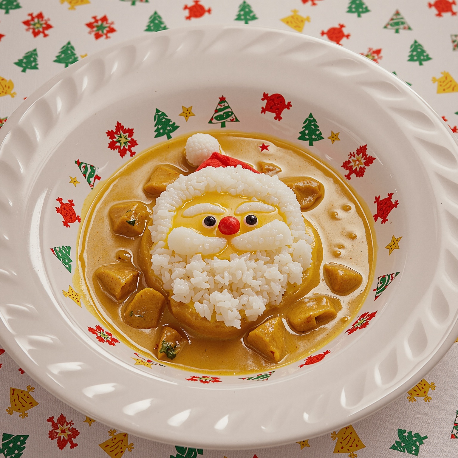 Curry Rice,  Santa Claus head,  Christmas tree pattern on Tensor.Art