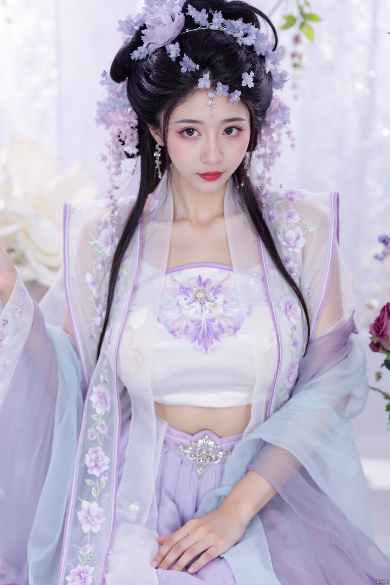 masterpiece,(best quality),official art, (1girl), (solo), ((looking_at_viewer)),(huge breasts:2.89),(full breasts:1.99),Xnanhangqipao,Xhanfu,Xtanghanfu,Xzihanfu,Xqipao,Xzhanguopao