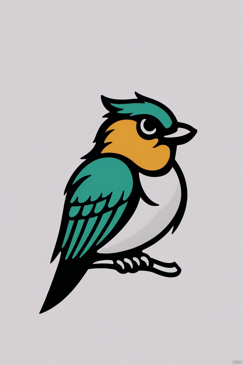 cartoon logo, bird,