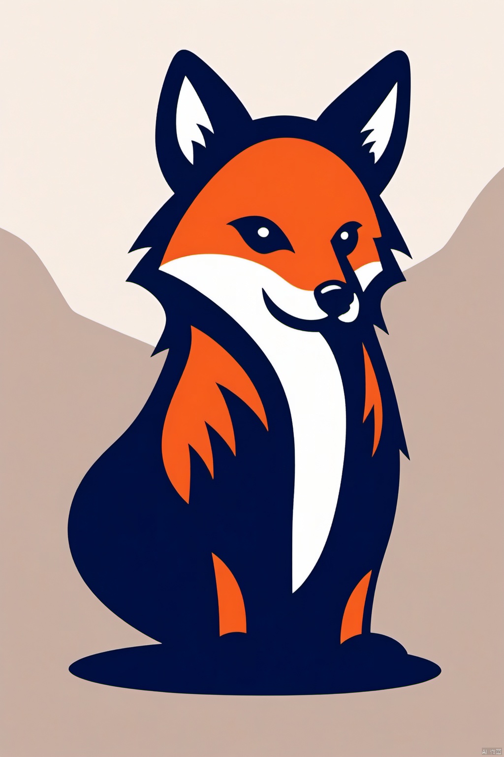 cartoon logo,  fox