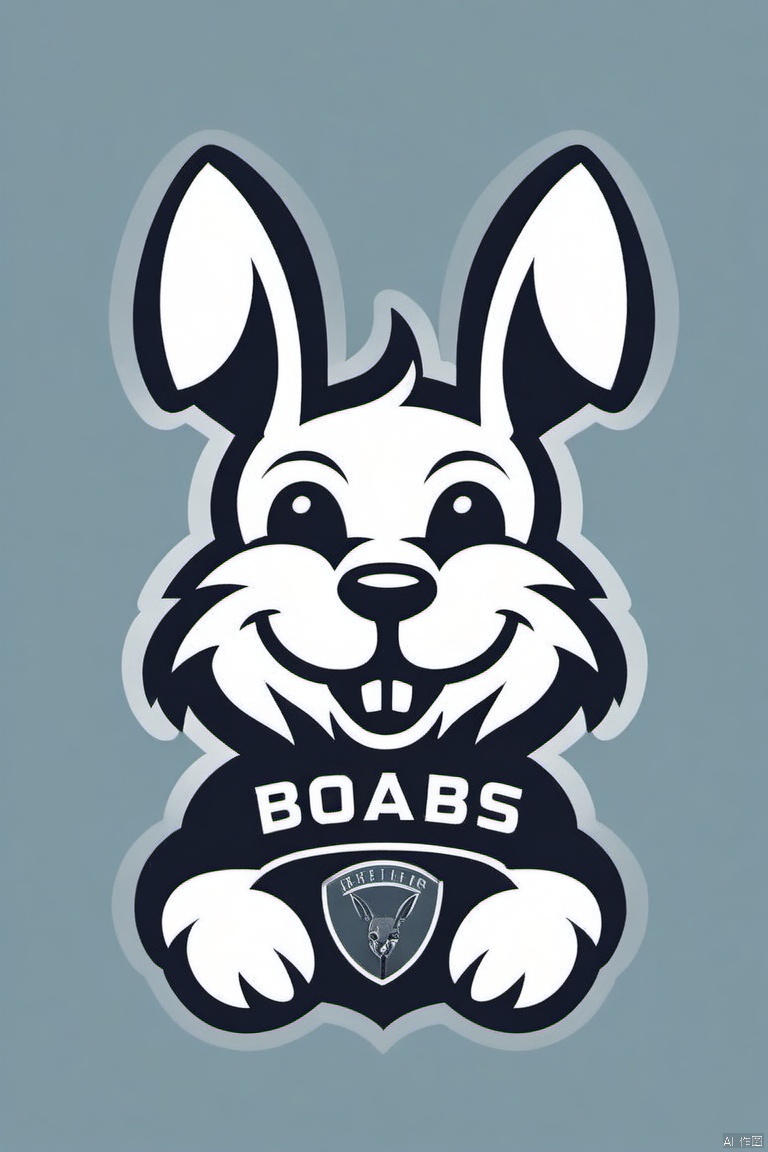 cartoon logo,Stylized rabbit logo for football club